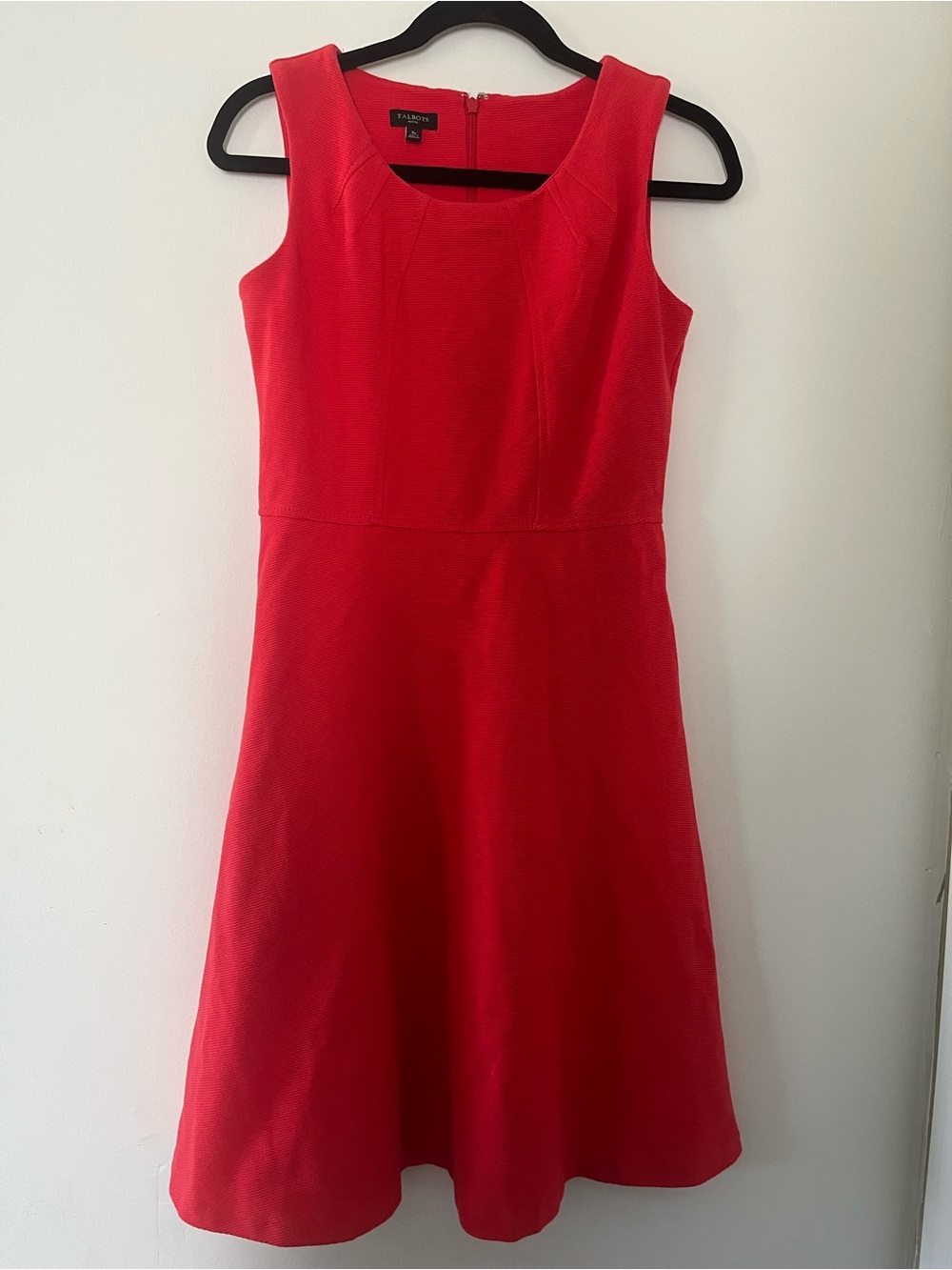 Talbots Red Fit & Flare Mini Dress Small Petite Office Work Business Casual